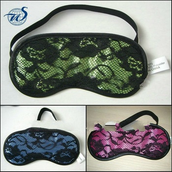 Colorful with black lace fabric eye shades for sleeping