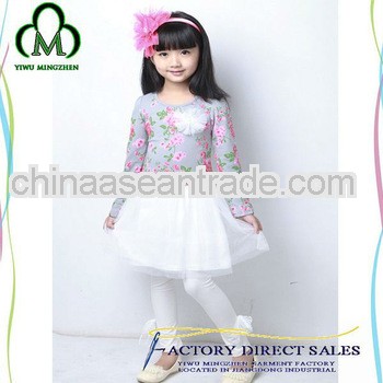 Comfortable Fashion children long sleeve dresses lace girls dress