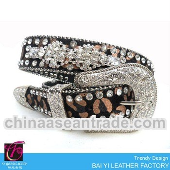 Cowboy Leopard Belt with Crystal Beads Embellised