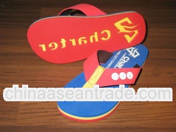 Custom brand platform wide strap flip flops