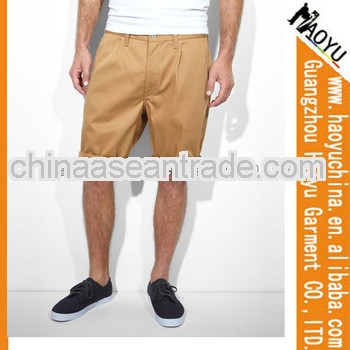 Custom comfortable cotton casual plaid loose fitness 3/4 mens short pants (HYMS67)