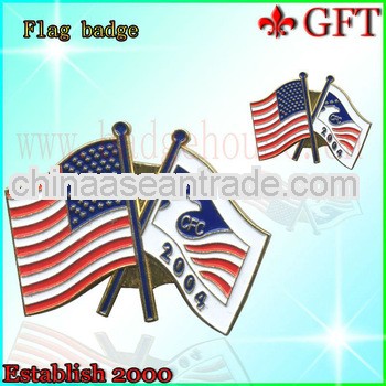 Custom design national enamel cross flag badge