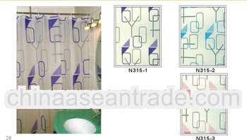 Custome Printed Eco-friendly Colorful Designers Shower Curtains Bathroom Accessories With 12 C Hooks