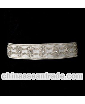 DIY Bridal Wedding Satin Crystal Swarovski Belts and Sashes with Heavily Beadwork Embellishment