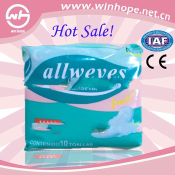 Day and night with factory price!!sanitary napkin with loop