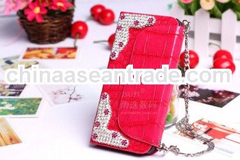 Diamond paste smart phone wallet hand bag for iPhone 4S