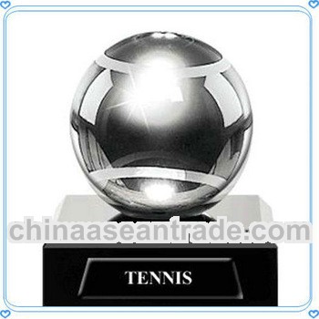 Excellent Engraved Crystal Tennis Trophy for Sports Honor Awards