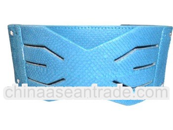Fishskin Leather Belt, high waist wide belt