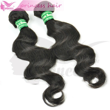 Fluffy body wave natural black 1b remy 5a virgin peruvian hair
