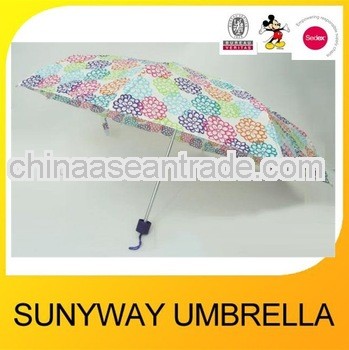 Full Printed Flower 5 Folds Pocket Umbrella Mini