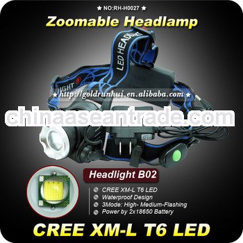 Goldrunhui RH-H0027 Zoomable Headlamp 2 x 18650 Battery