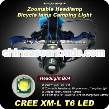 Goldrunhui RH-H0029 Zoomable Headlamp Headlight Bike Bicycle Light