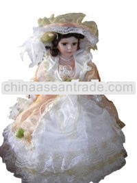Graceful noble lifelike porcelain umbrella doll