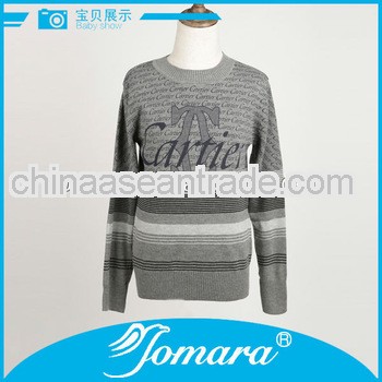 Grey color winter long sleeve boys 100 cotton sweater