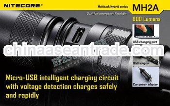 High quality MH2A 600lm micro USB charging port flashlight