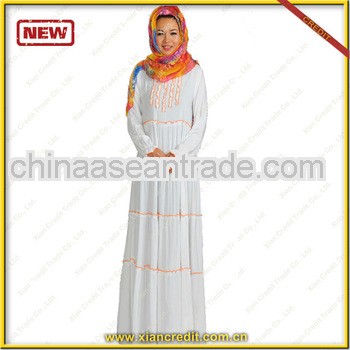 Hot Sale Modesty Beautiful Islamic Dubai Abaya Wholesale White Abaya KDT6005 With Lowest Price