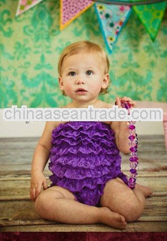 Hot sale Purple Lace Petti Baby Lace Rompers For Halloween Chistmas Childern/girls Lace Rompers Baby