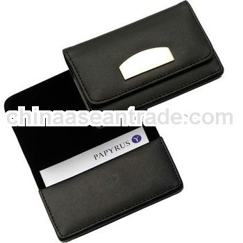 Hot sale leather id card holder in black