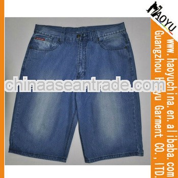 Hot saleblue men denim shorts jeans OEM twill shorts cheap jean shorts (HYMS61)