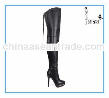 Hot selling sexy soft women leather boots ladies fashion leather high heel boots