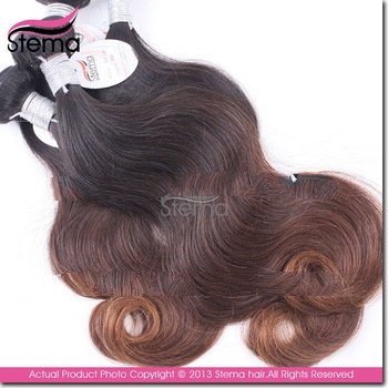 Hot selling wholesale guangzhou unprocessed ombre hair extension