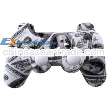 Hydro Dipped $100 US Dollar Money Housing / Shell For PS3 Controller With Full Set Button MOD Kit Pa