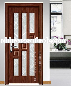 Interior Wooden Door with glass for bathroom (HB-067B)