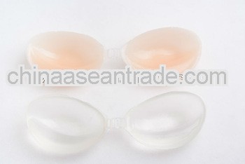 Invisible backless and strapless nude mature silicone free bra