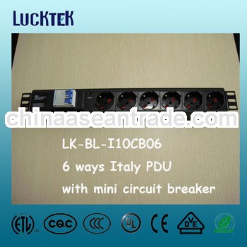Italy 6Ways rack PDU with circuit breaker