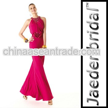 JE0229 A-line high neck customed elegant chiffon zuhair murad evening dresses