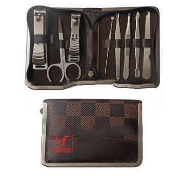 LV 8pcs leather bag,earpick,clipper,manicure set