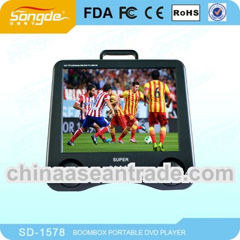 Large Screen 15'' Portable boombox dvd player with Game