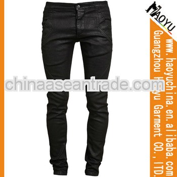 Latest design jeans men jeans good quality coated pants (HYPU31)