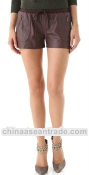 Leather Track Shorts for women HSP023