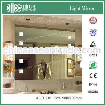 Led backlit glass bathroom mirror bent tempered glass mirror