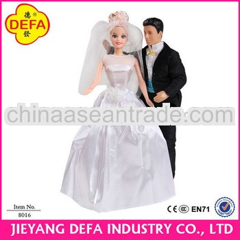 Love wedding couple doll with bride wedding dress and man suit