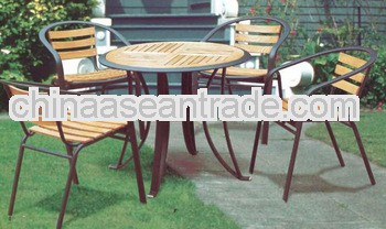 Metal gazebo teakwood furniture set (DW-A04+DW-A004)