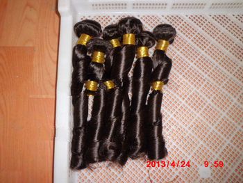 Mix length top quality direct in factory spring curl weave 100% brazilain hair