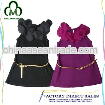Multicolor wholesale dress for baby girl with matching belt