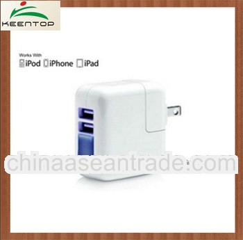 New Dual Port USB 2.1A 10W AC Travel Wall Charger for Apple iPad 2, New iPad 3, iPhone 4 4s 3Gs 3G,