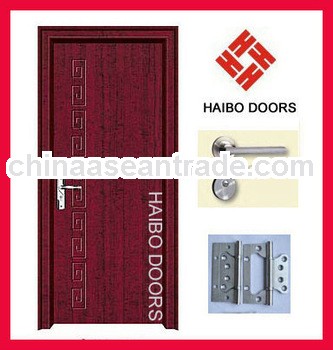 New design MDF PVC wooden Interior doors, can be bedroom door, bathroom door (HB-081)
