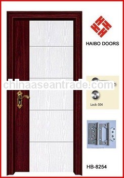 New design Veneer Wooden painted door for rooms (HB-8254)