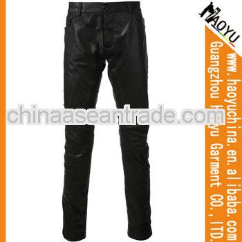 New men coat pant designs slim sexy leather pants men coat pant (HYPU30)