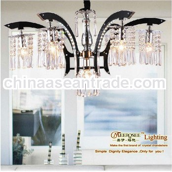 Newest Black Metal And Crystal Pendant Lamp With 7 Lights MD8213-L6+1 D740mm H850mm
