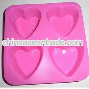 Newly Design!!!2013 Lovely Heart Shape Silicone Ice Cube Tray