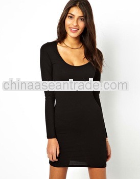 OEM service fashion designer women Mini Bodycon Dress With Long Sleeves shkz l89
