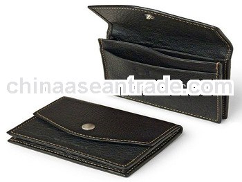 PU leather credit card holder case pocket size bifold wholesale