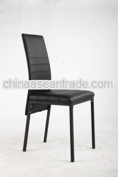 PVC and powder coating metal legs dining chair DC615