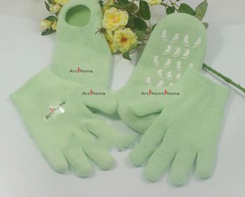 Pink Gel Socks&Gel Gloves Moisturize Soften Repair Cracked Skin Moisturizing Treatment Gel Spa S