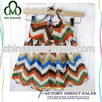 Popular design chevron dress girls dress Swimming dresss baby wimwear